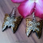 hand carving wooden earrings hand painting butterfly